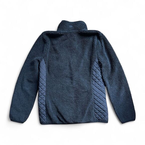 Vineyard Vines Sherpa Fleece Jacket Black Full Zip Quilted XS Cozy Gorpcore - Picture 5 of 8